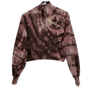 Nike Tie Dye Sweatshirt Crop Womens Size Small XS Pullover Custom Upcycled Multi